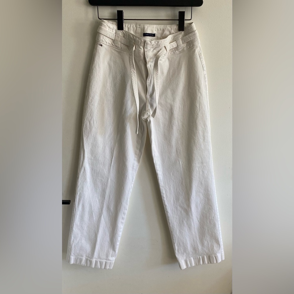 Tommy Hilfiger Cream Tie-Waist Pants